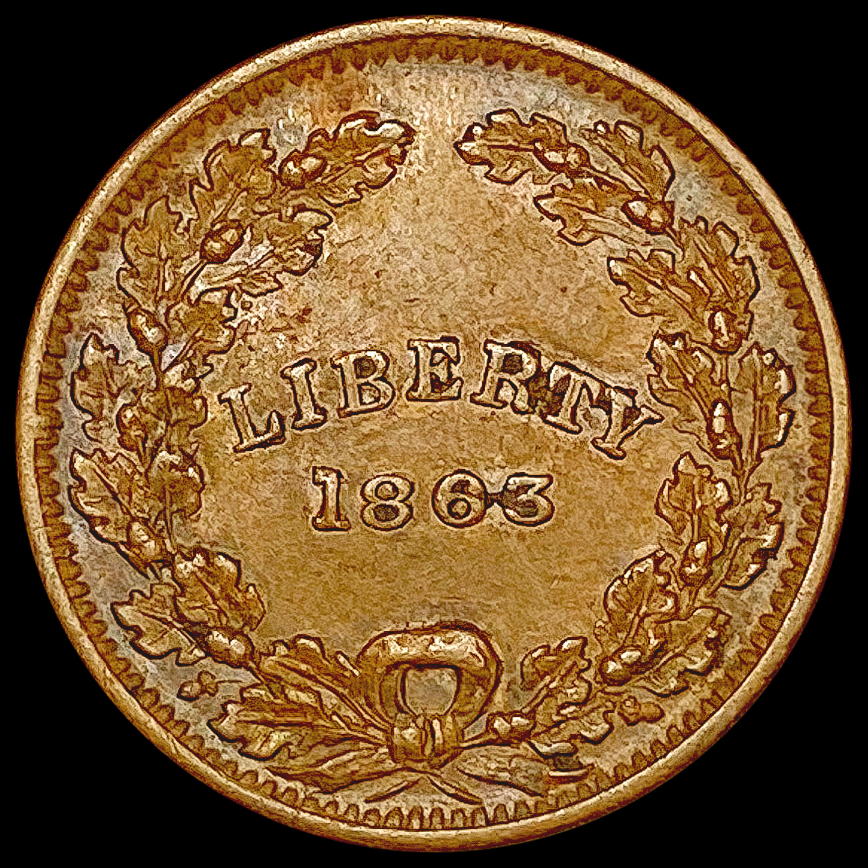 1863 Civil War Token CLOSELY UNCIRCULATED