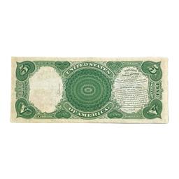 1907 $5 WOODCHOPPER LT UNITED STATES NOTE AU