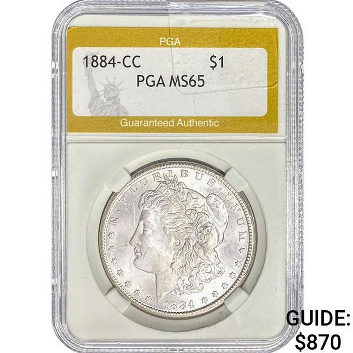 1884-CC Morgan Silver Dollar PGA MS65