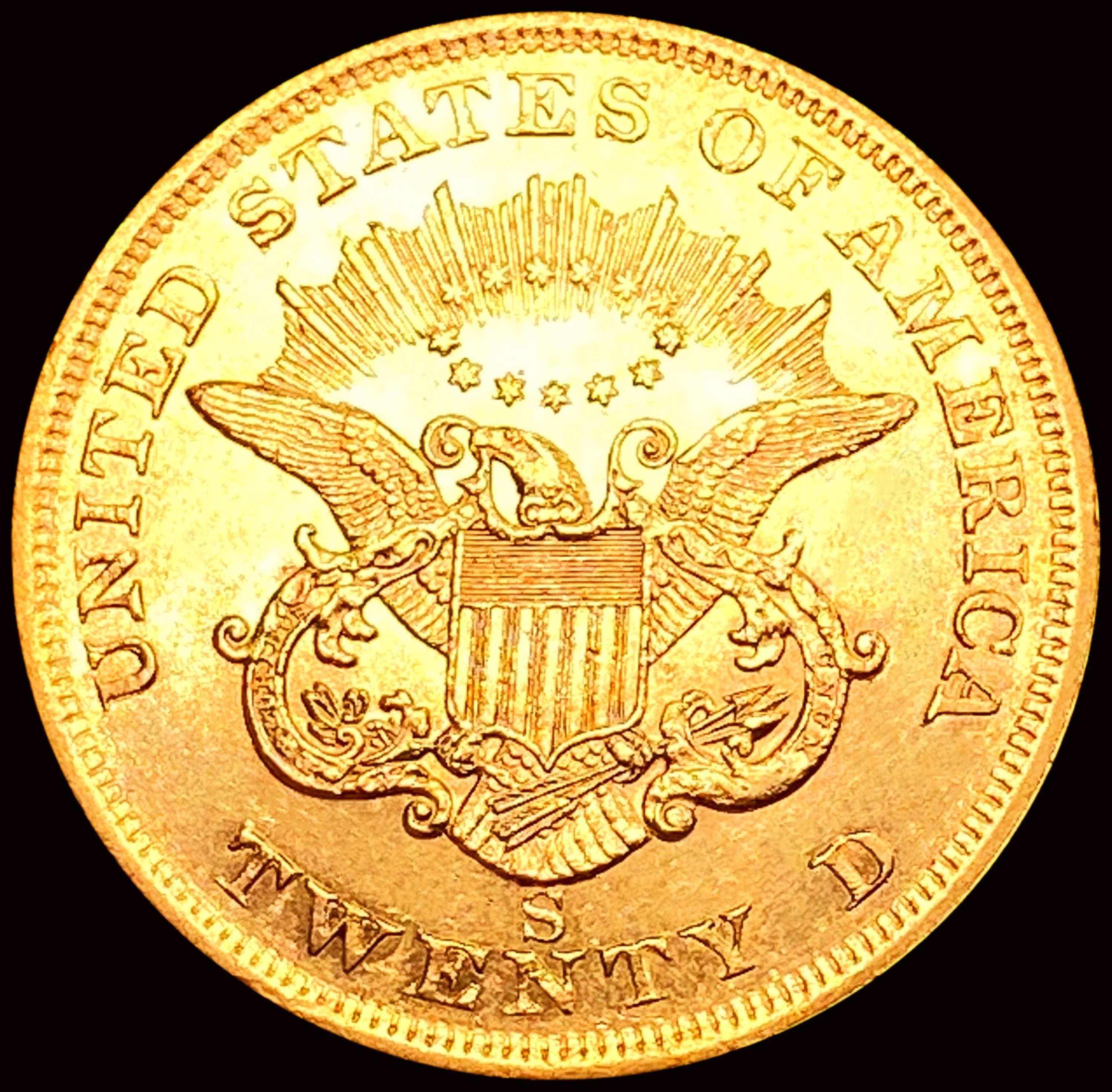 1854-S $20 Gold Double Eagle CHOICE BU