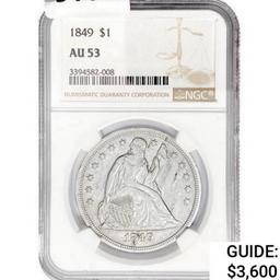 1849 Seated Liberty Dollar NGC AU53