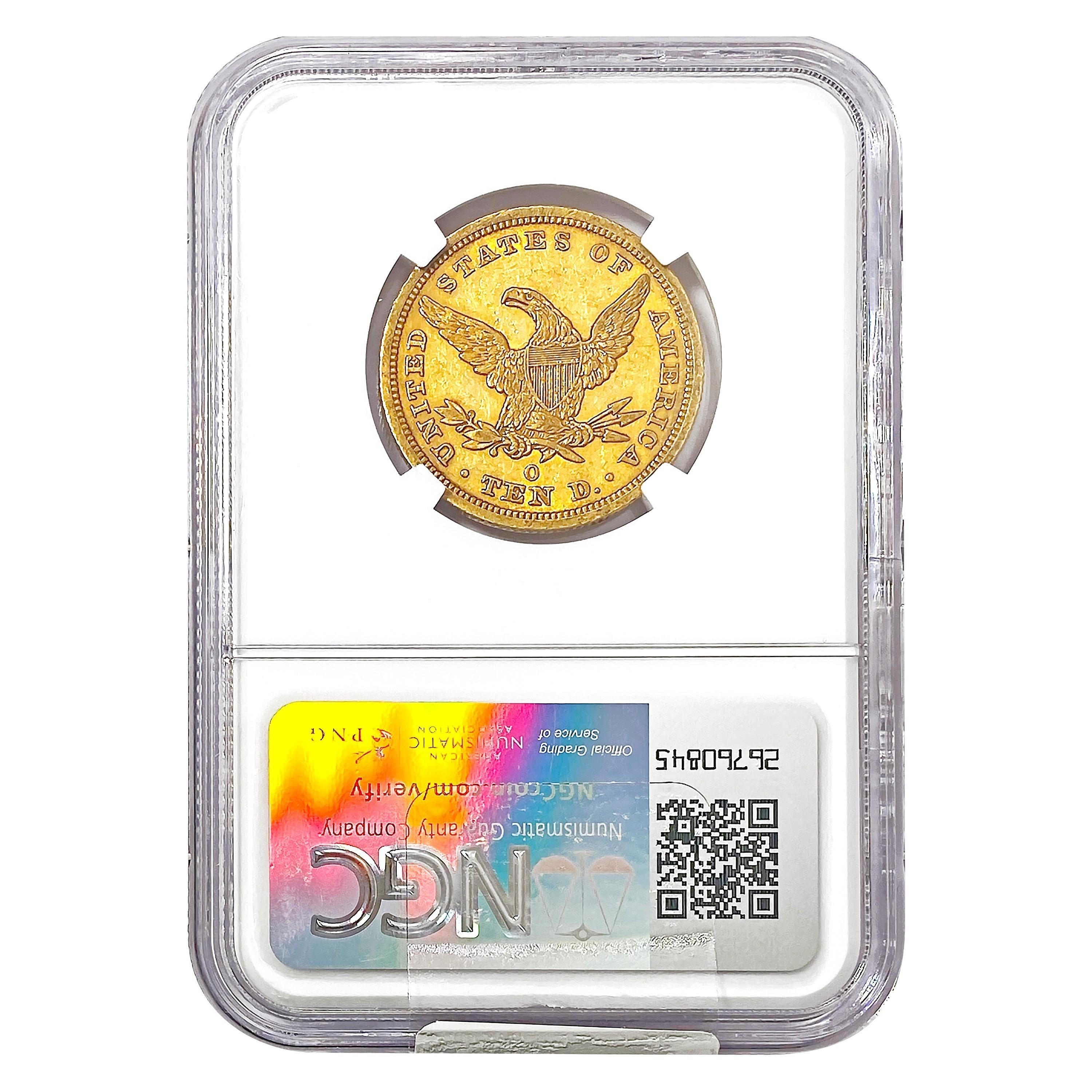 1843-O $10 Gold Eagle NGC AU55