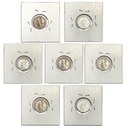 1921-1934 Better Date Mercury Dimes [7 Coins]