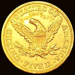 1866-S $5 Gold Half Eagle UNCIRCULATED +