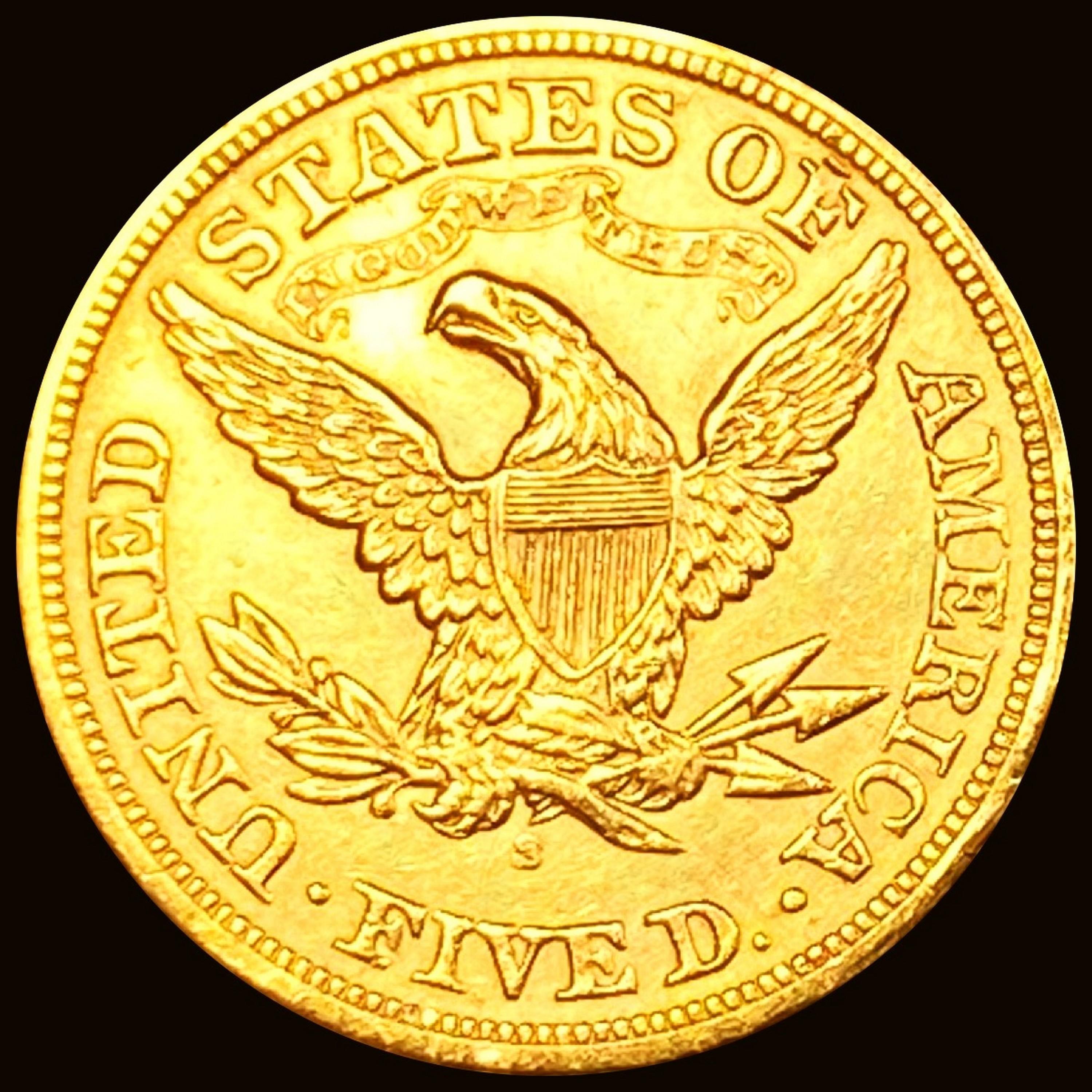1866-S $5 Gold Half Eagle UNCIRCULATED +