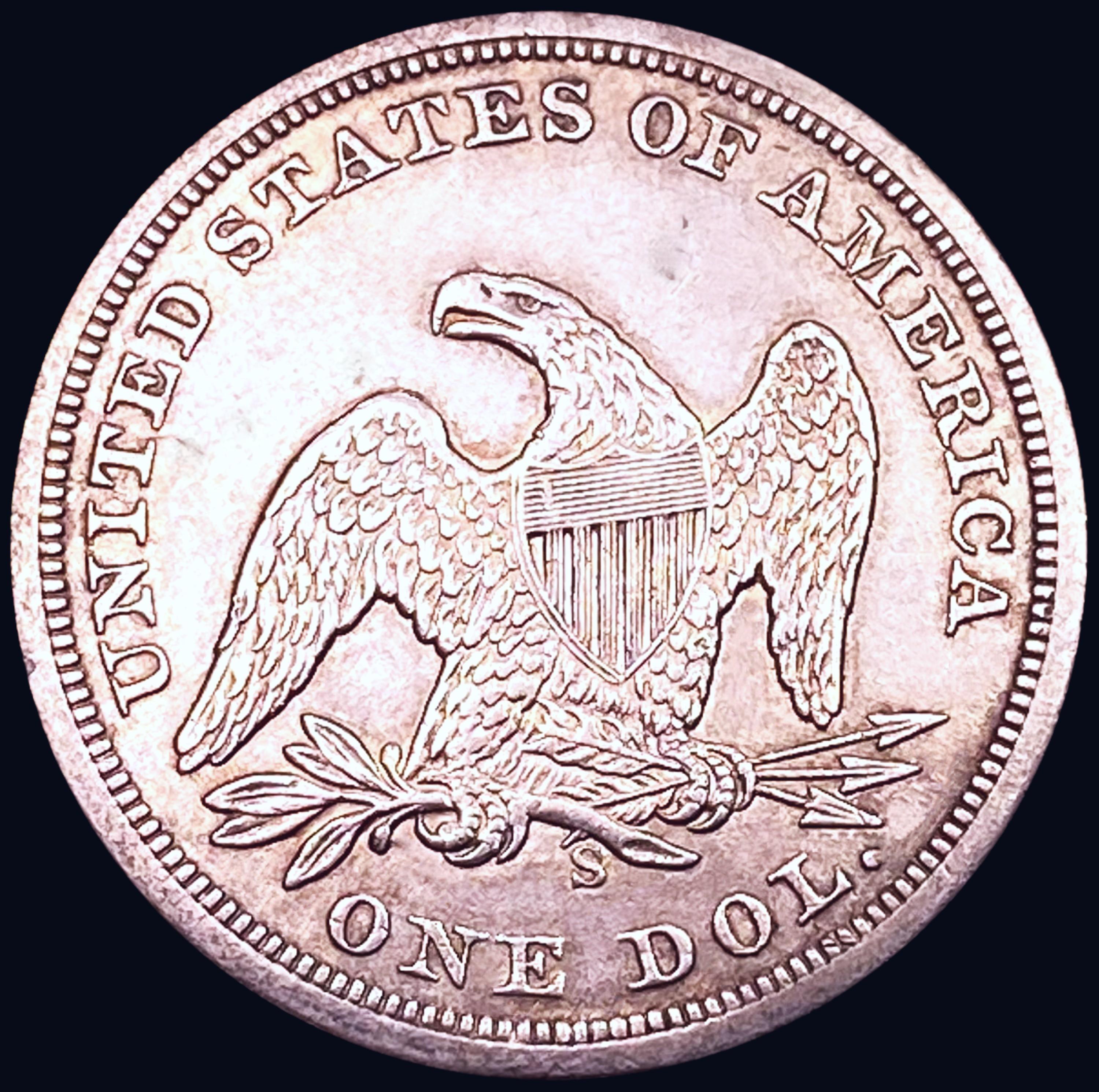 1859-S Seated Liberty Dollar CHOICE AU