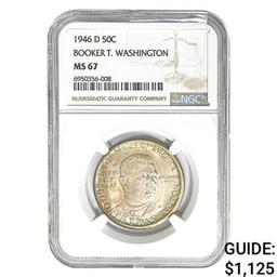 1946-D Booker T Half Dollar NGC MS67