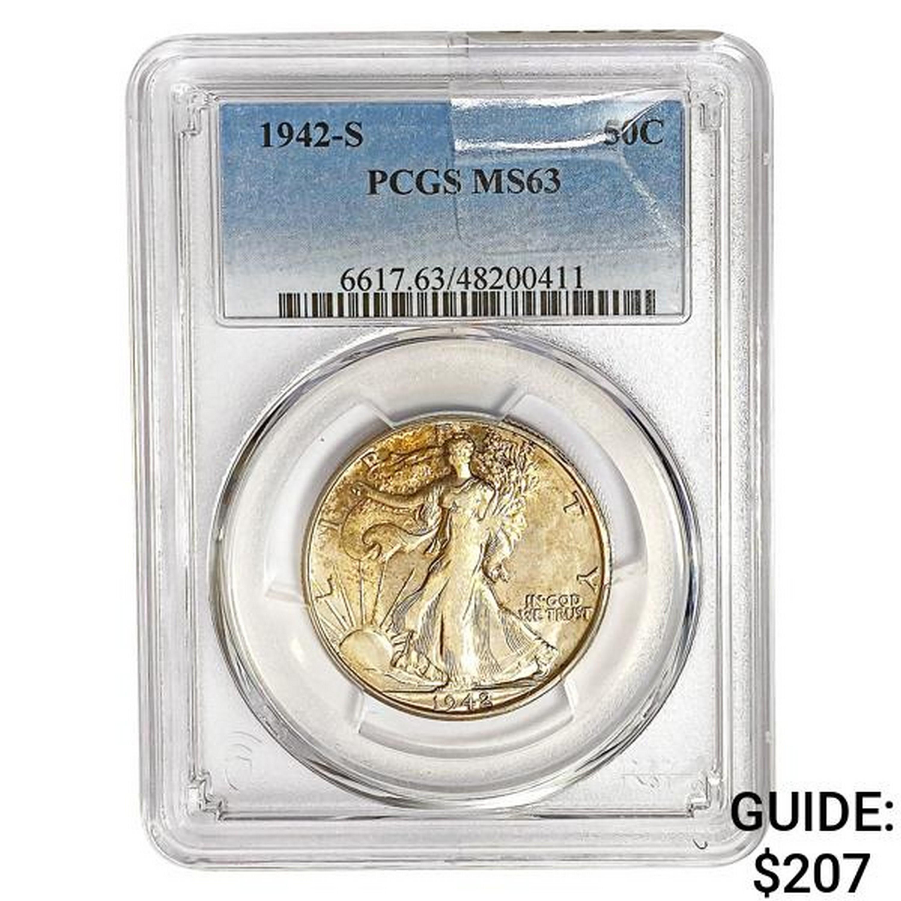 1942-S Walking Liberty Half Dollar PCGS MS63