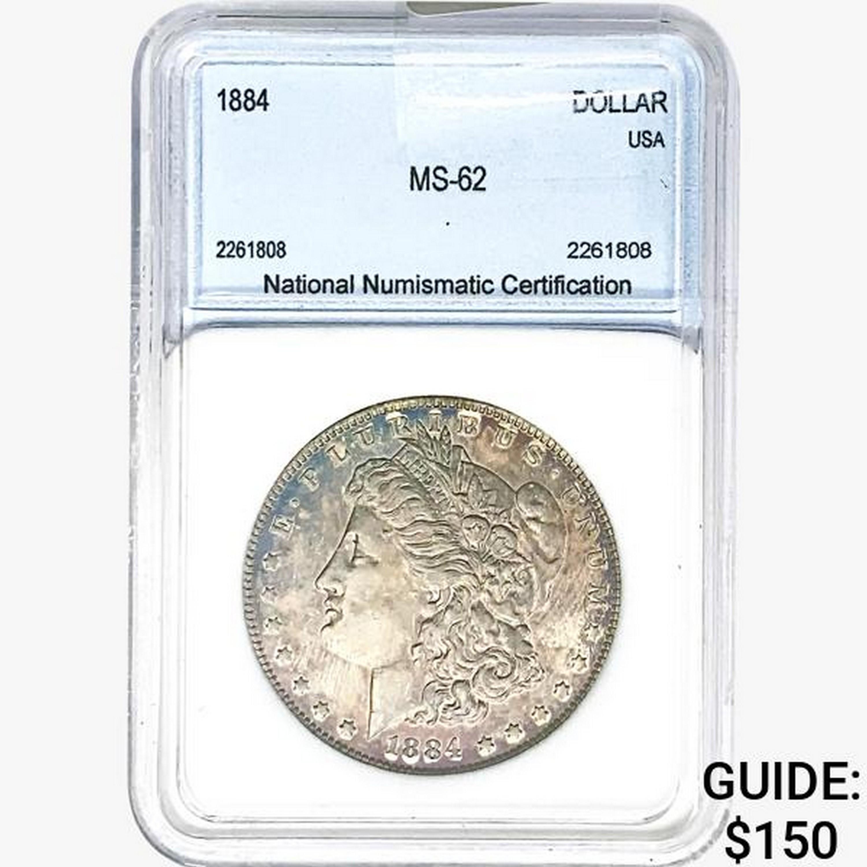 1884 Morgan Silver Dollar NNC MS62