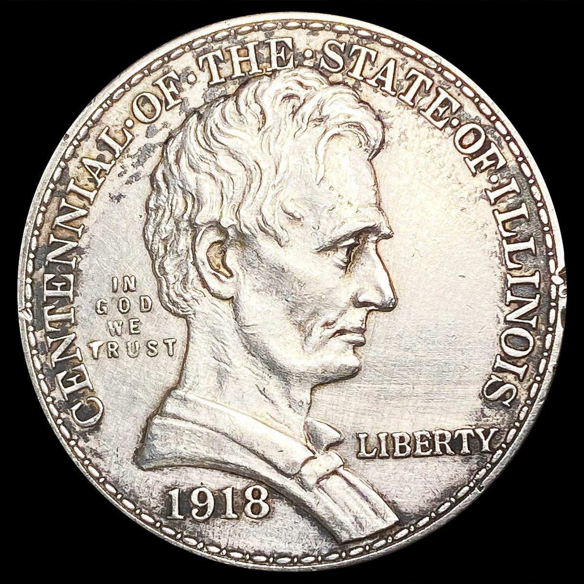 1918 Illinois Half Dollar NEARLY UNCIRCULATED