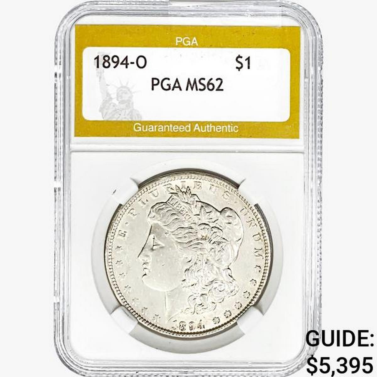 1894-O Morgan Silver Dollar PGA MS62