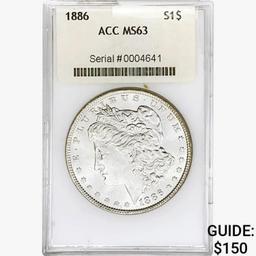 1886 Morgan Silver Dollar ACC MS63