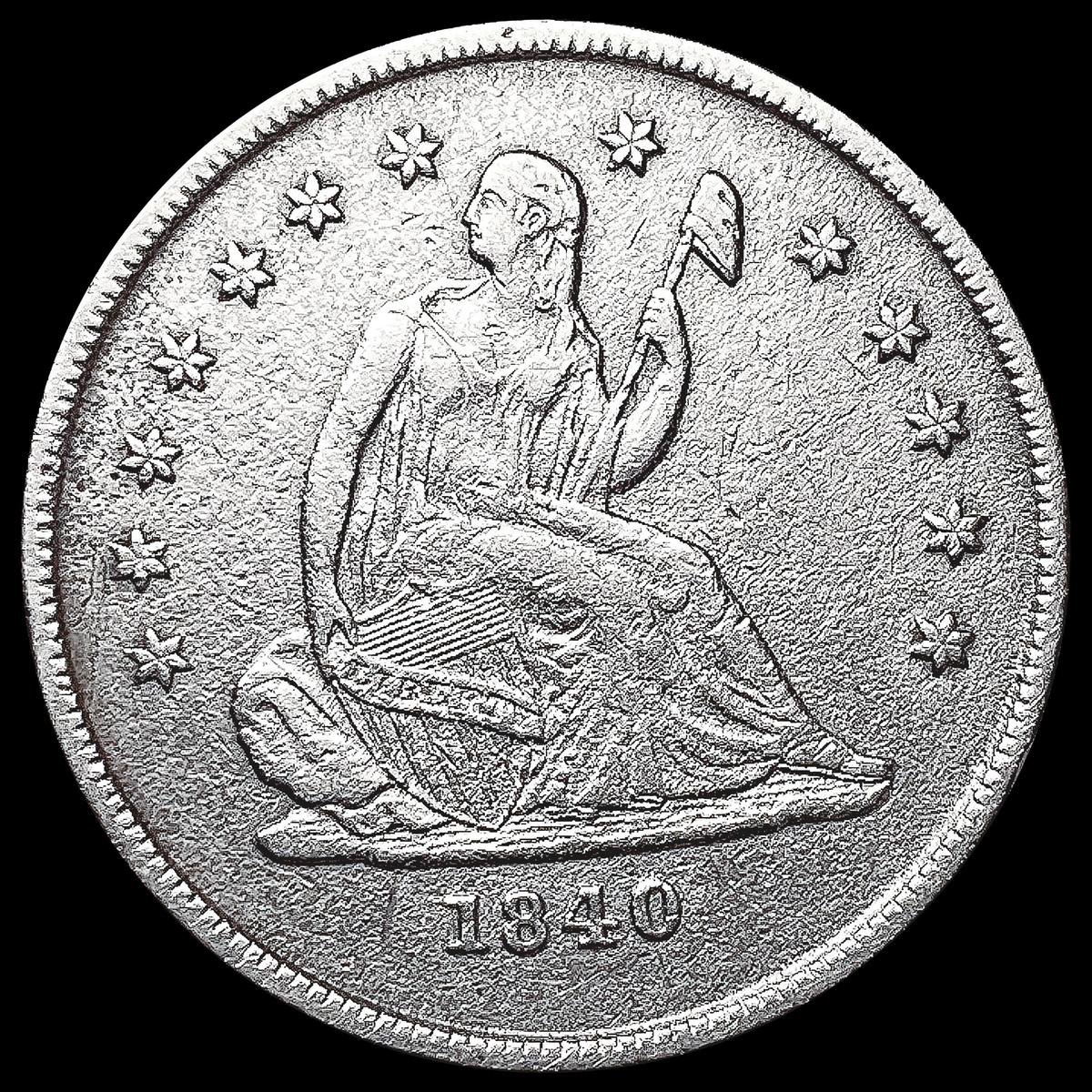 1840-O Seated Liberty Quarter CLOSELY UNCIRCULATED