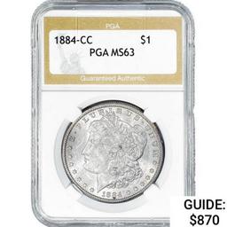 1884-CC Morgan Silver Dollar PGA MS63