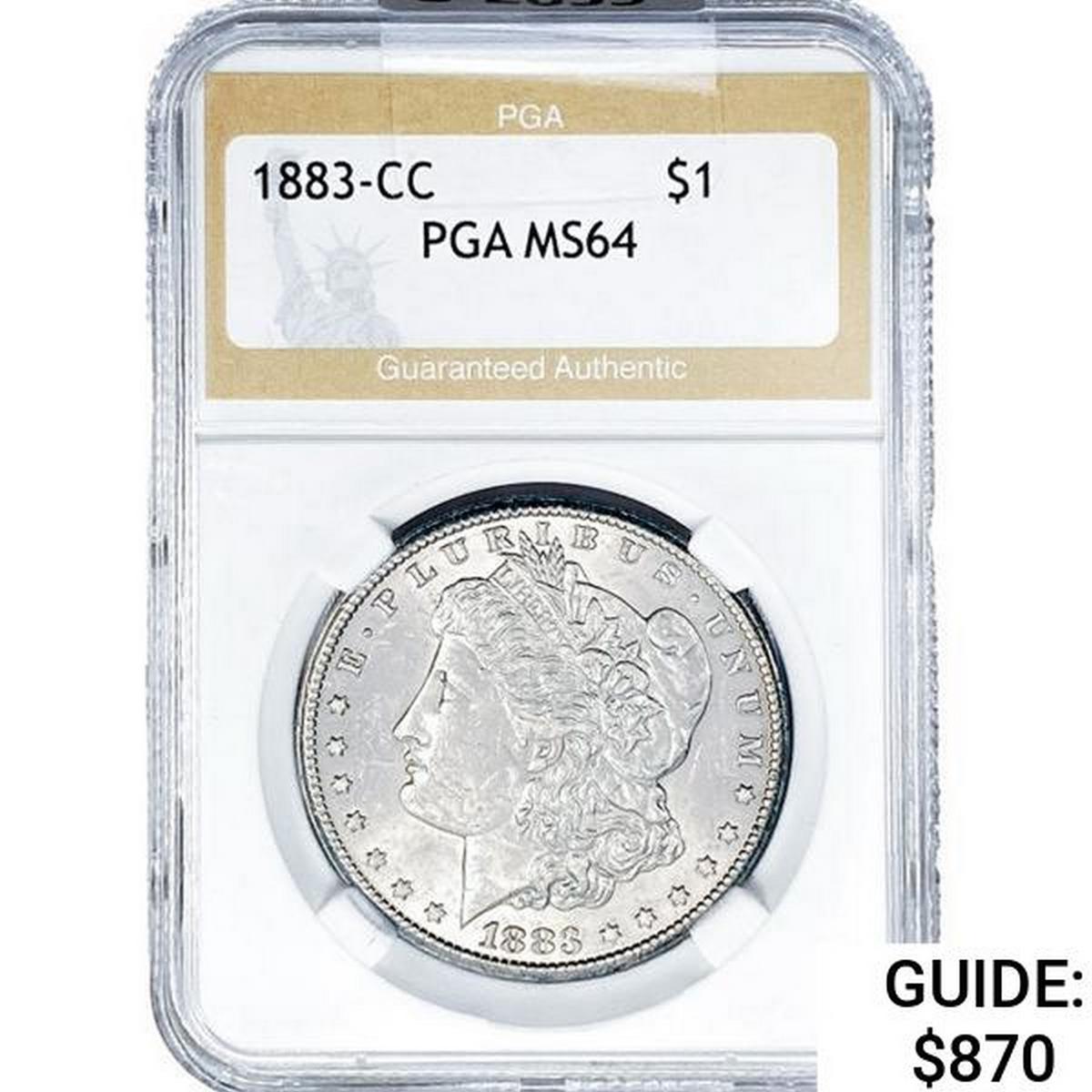 1883-CC Morgan Silver Dollar PGA MS64