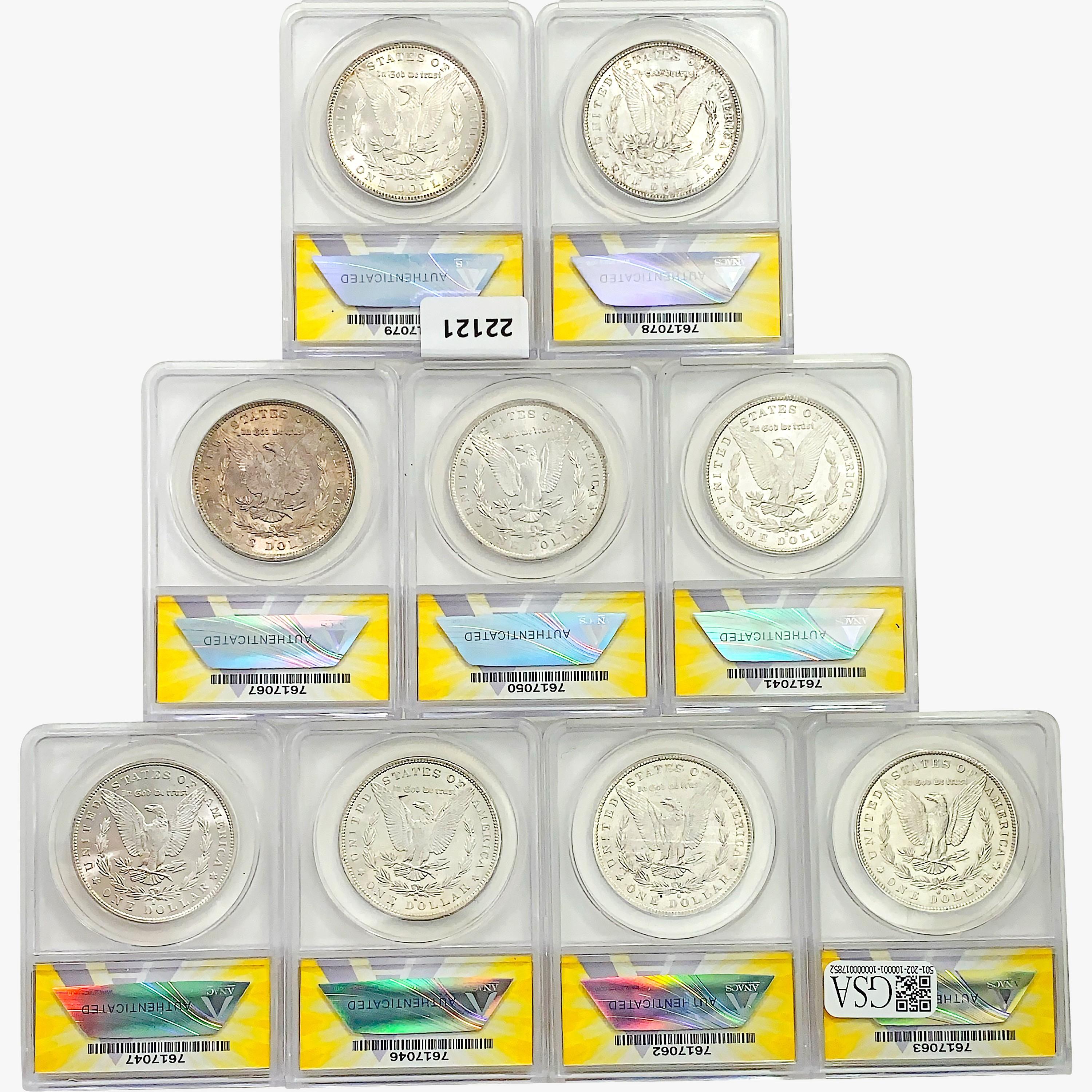 1880-1885 [9] Silver Peace Dollar ANACS MS