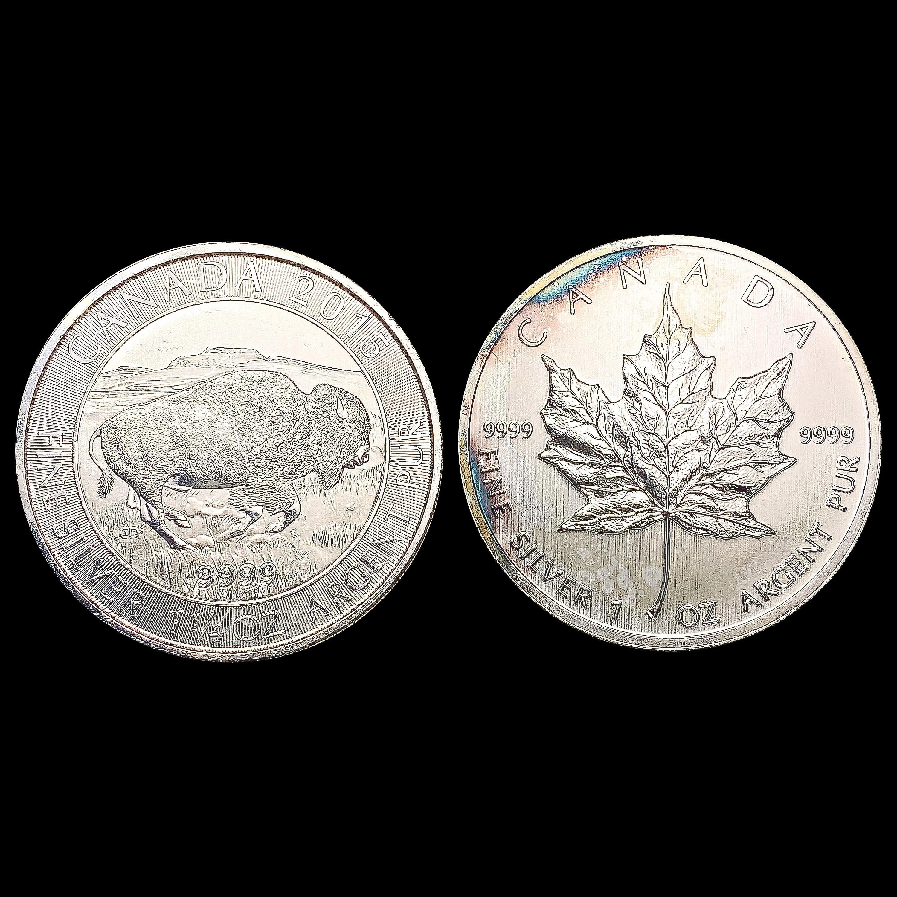 [2] Canada 1oz Silve$5 [2011, 2015] SUPERB GEM BU