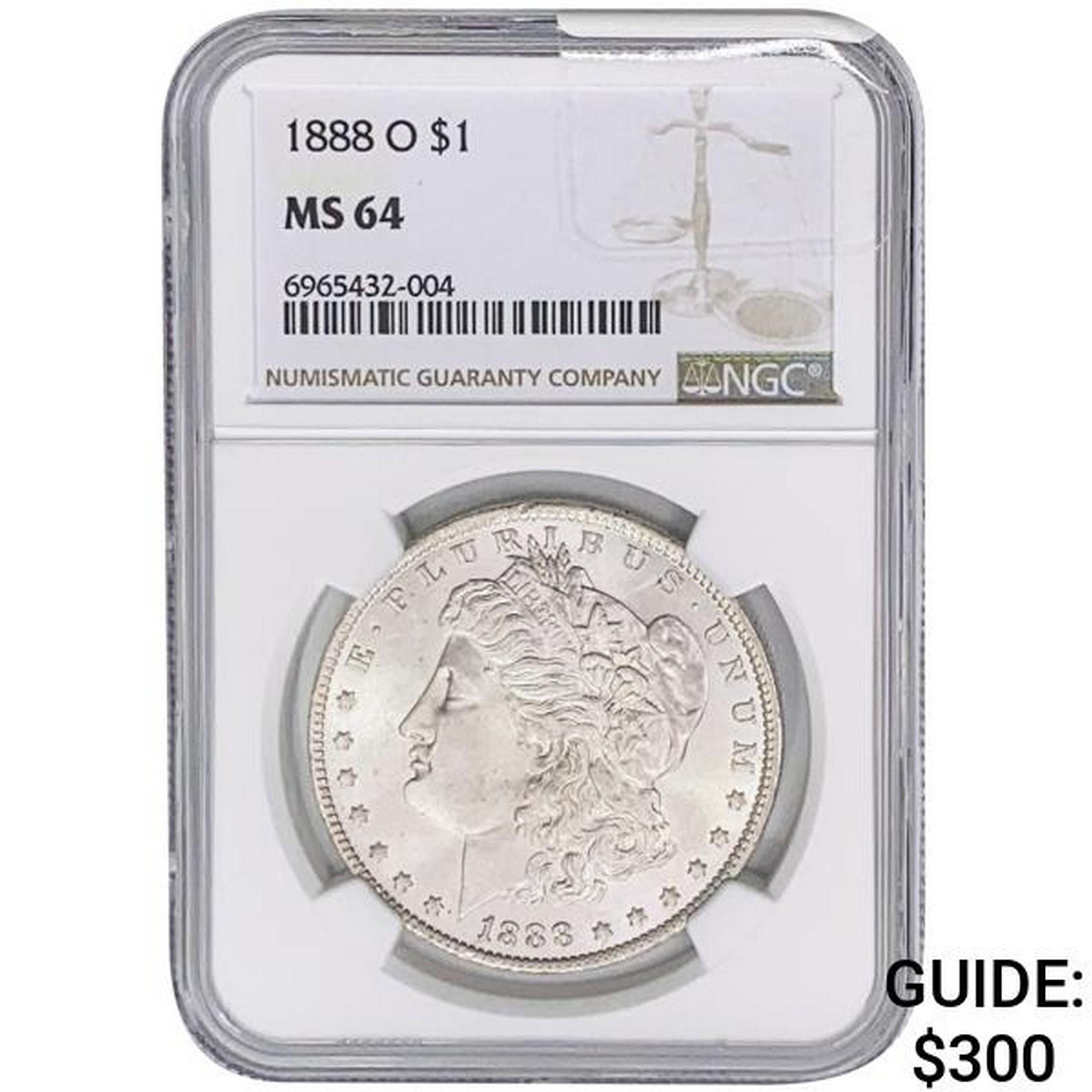 1888-O Morgan Silver Dollar NGC MS64