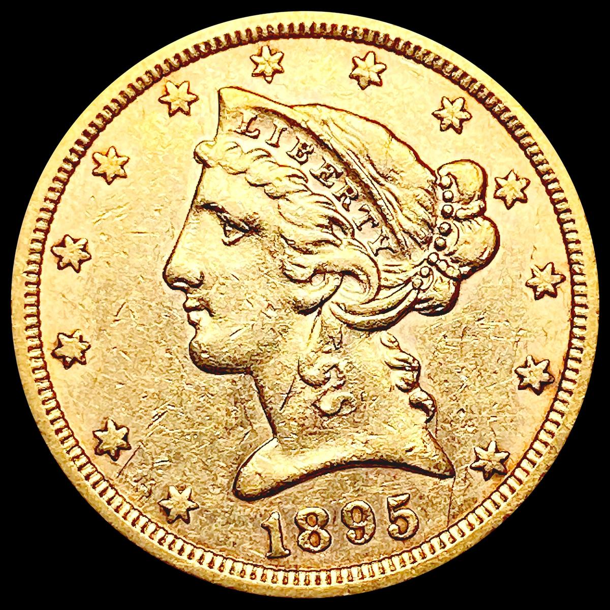 1895 $5 Gold Half Eagle CLOSELY UNCIRCULATED