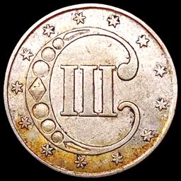 1851 Silver Three Cent CHOICE AU