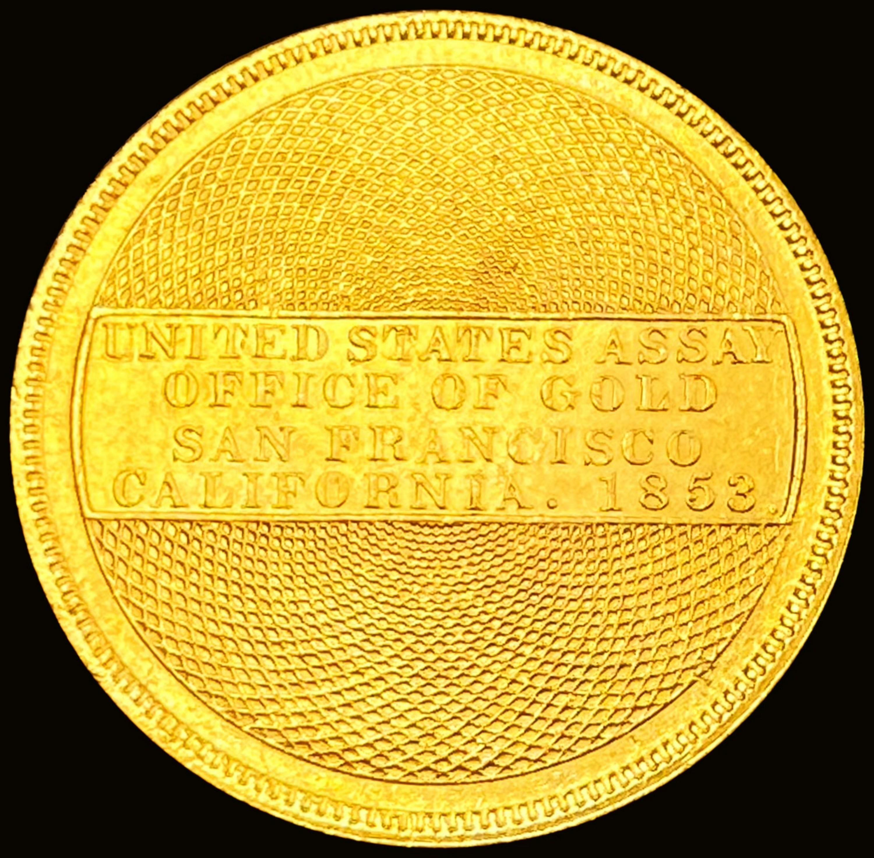 1853 $20 Gold Assay CHOICE BU+