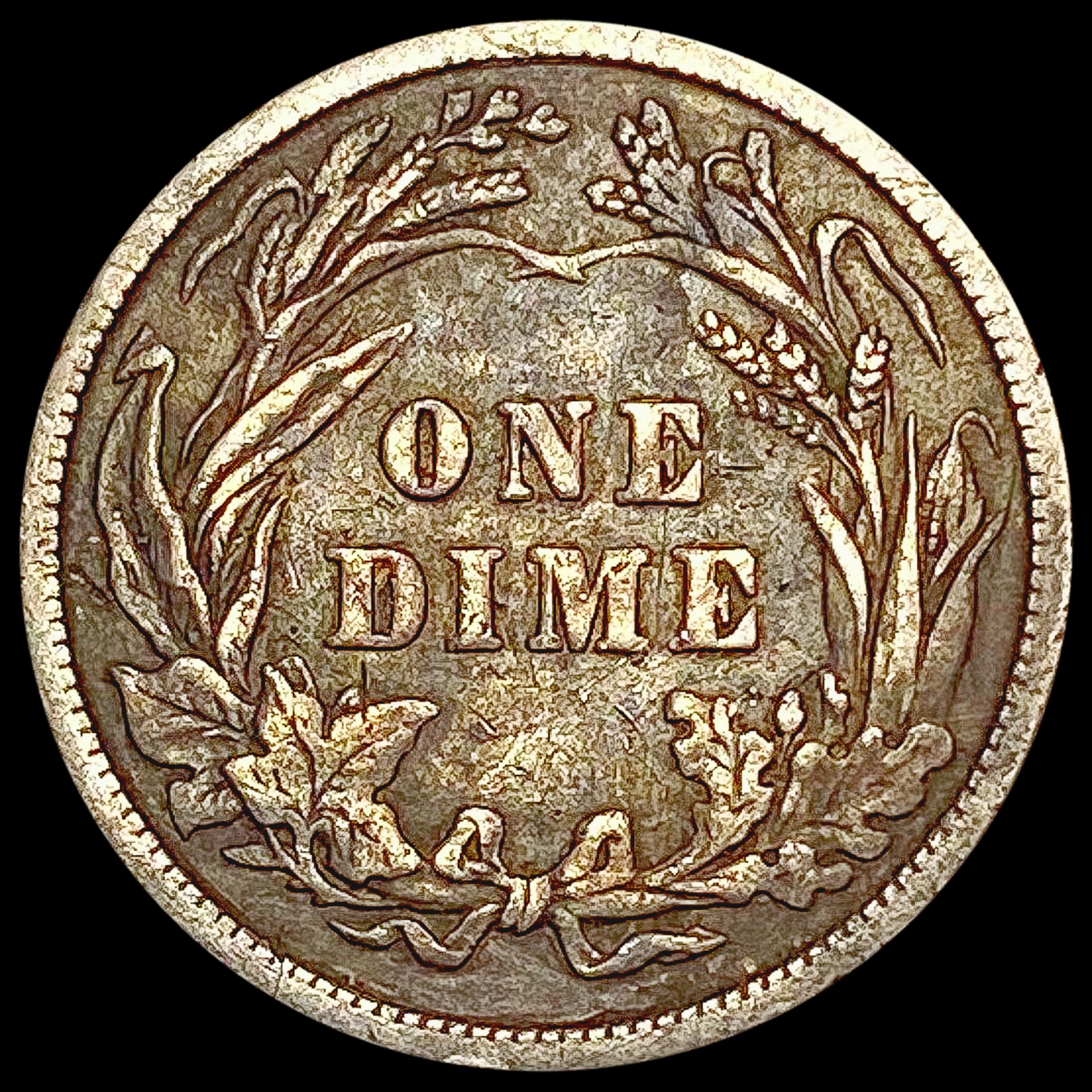 1907 Barber Dime NEARLY UNCIRCULATED