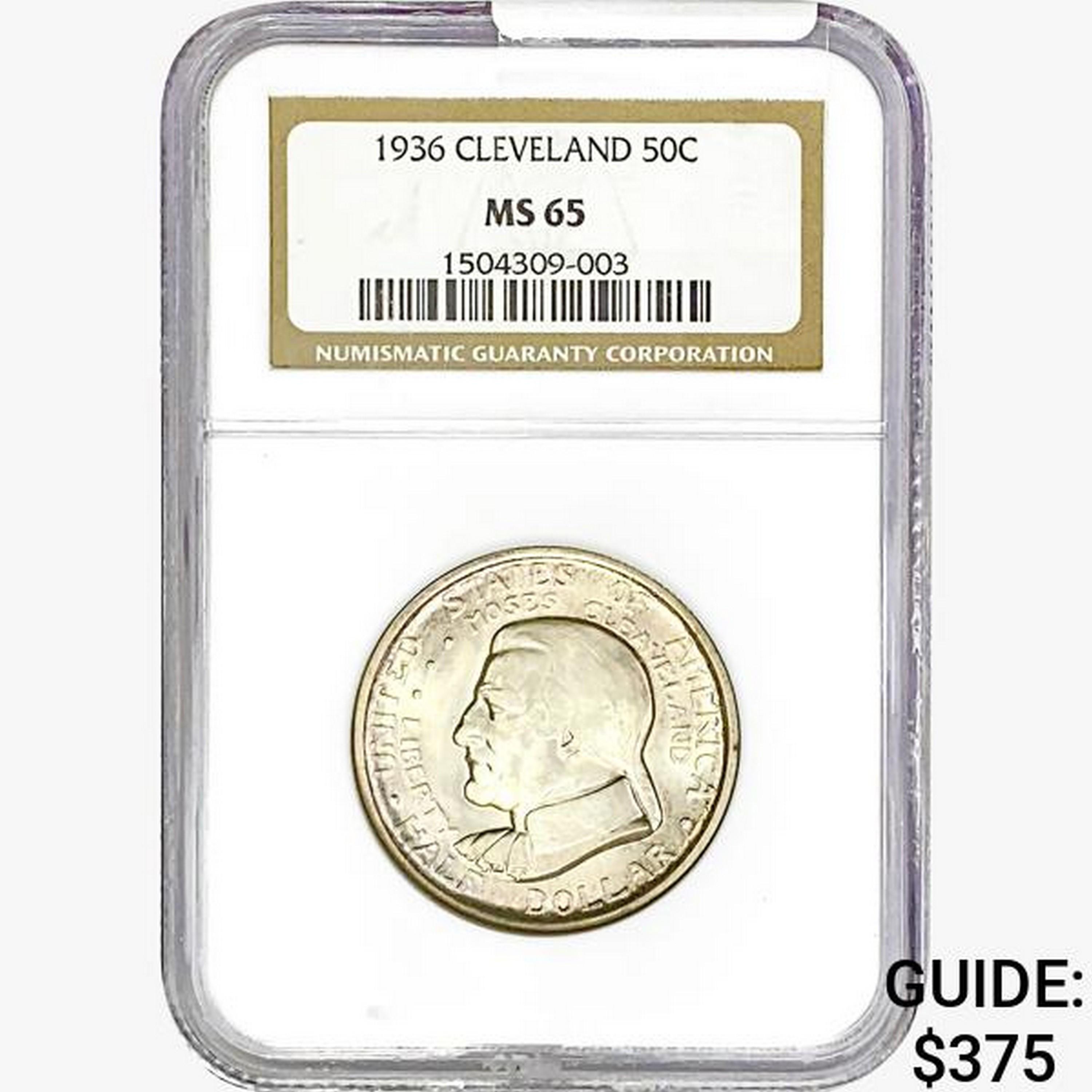 1936 Cleveland Half Dollar NGC MS65