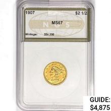 1907 $2.50 Gold Quarter Eagle NGS MS67