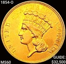 1854-O $3 Gold Piece UNCIRCULATED