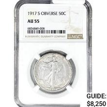 1917-S Walking Liberty Half Dollar NGC AU55