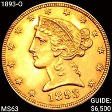 1893-O $5 Gold Half Eagle