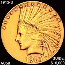 1913-S $10 Gold Eagle CHOICE AU