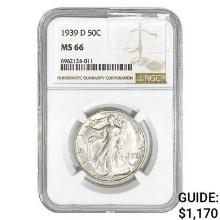 1939-D Walking Liberty Half Dollar NGC MS66