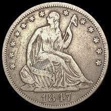 1847 Seated Liberty Half Dollar LIGHTLY CIRCULATED