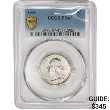 1950 Washington Silver Quarter PCGS PR67