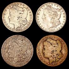 1887-1899 Varied Date Morgan Silver Dollars [4 Coi