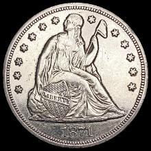 1871 Seated Liberty Dollar NEARLY UNCIRCULATED