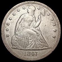 1847 Seated Liberty Dollar NEARLY UNCIRCULATED