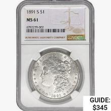 1891-S Morgan Silver Dollar NGC MS61