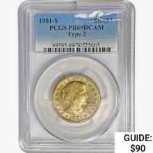 1981-S SBA Dollar PCGS PR69 DCAM Ty 2