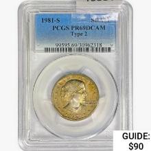 1981-S SBA Dollar PCGS PR69 DCAM Ty 2