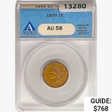 1859 Indian Head Cent ANACS AU58