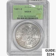 1881-S Morgan Silver Dollar PCGS MS64