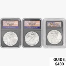 [3] American 1oz Silver Eagles PCS  [1996, 2006-W,