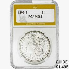 1899-S Morgan Silver Dollar PGA MS63
