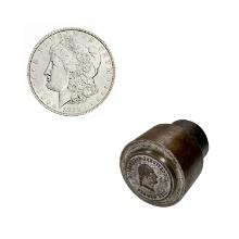 1885 Morgan Silver Dollar & Masonic Die Stamper