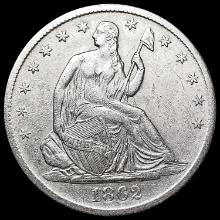 1862-S Seated Liberty Half Dollar CLOSELY UNCIRCUL