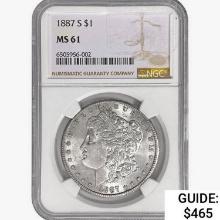 1887-S Morgan Silver Dollar NGC MS61