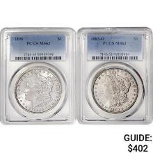 [2] 1883-O&1896 Morgan Silver Dollar PCGS MS63