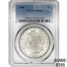 1880 Morgan Silver Dollar PCGS MS63